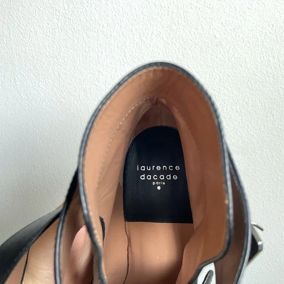 Laurence Dacade Black Leather Biker Bootie Heels - Picture 11 of 14